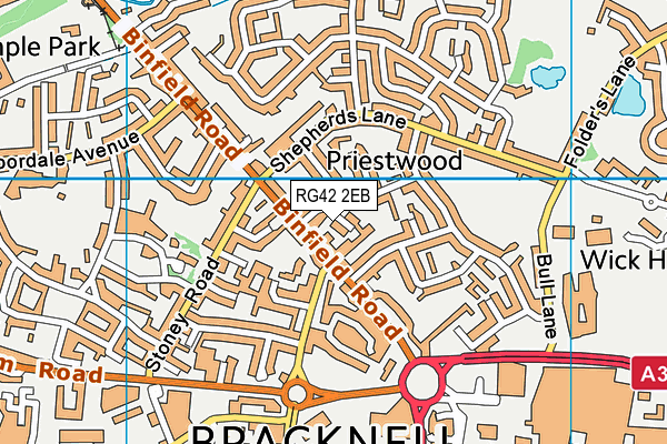 RG42 2EB map - OS VectorMap District (Ordnance Survey)