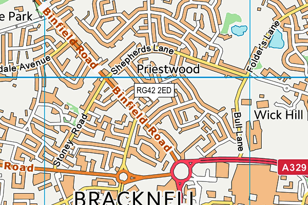 RG42 2ED map - OS VectorMap District (Ordnance Survey)