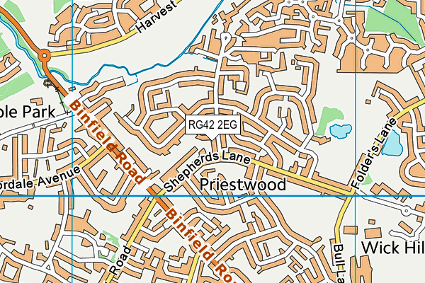 RG42 2EG map - OS VectorMap District (Ordnance Survey)