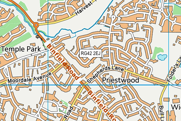 RG42 2EJ map - OS VectorMap District (Ordnance Survey)