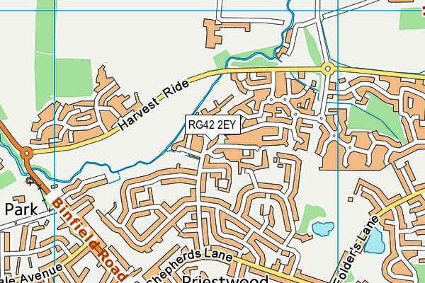 RG42 2EY map - OS VectorMap District (Ordnance Survey)