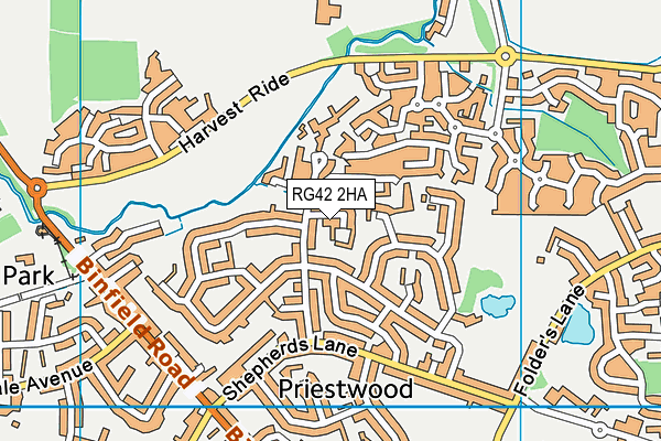 RG42 2HA map - OS VectorMap District (Ordnance Survey)