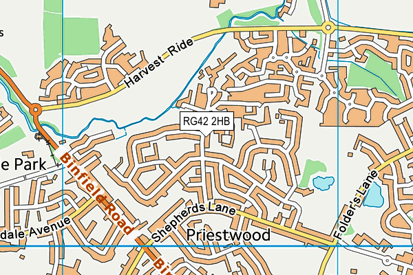 RG42 2HB map - OS VectorMap District (Ordnance Survey)