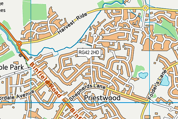 RG42 2HD map - OS VectorMap District (Ordnance Survey)
