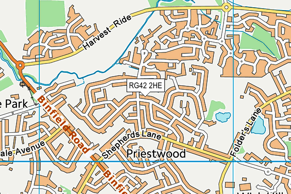 RG42 2HE map - OS VectorMap District (Ordnance Survey)