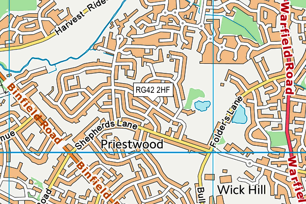 RG42 2HF map - OS VectorMap District (Ordnance Survey)