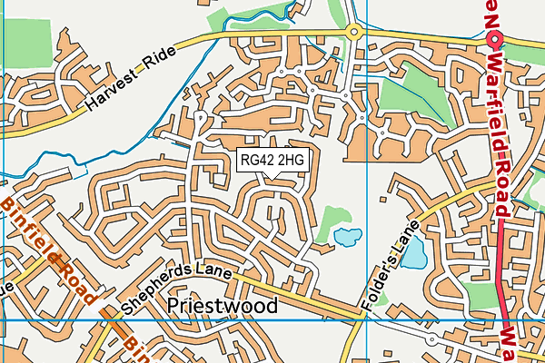 RG42 2HG map - OS VectorMap District (Ordnance Survey)