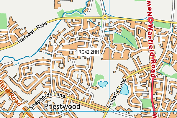 RG42 2HH map - OS VectorMap District (Ordnance Survey)
