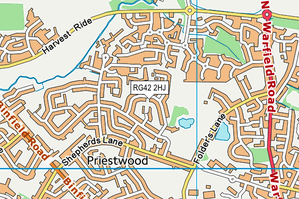 RG42 2HJ map - OS VectorMap District (Ordnance Survey)