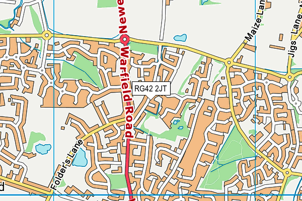 RG42 2JT map - OS VectorMap District (Ordnance Survey)