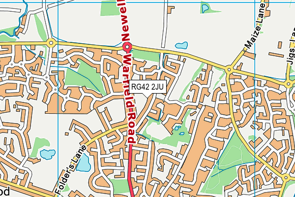 RG42 2JU map - OS VectorMap District (Ordnance Survey)