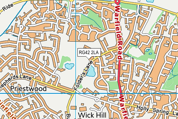 RG42 2LA map - OS VectorMap District (Ordnance Survey)