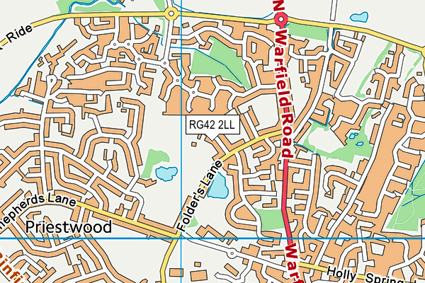 RG42 2LL map - OS VectorMap District (Ordnance Survey)