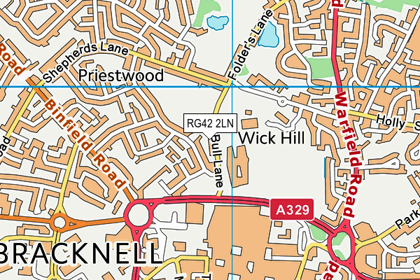 RG42 2LN map - OS VectorMap District (Ordnance Survey)