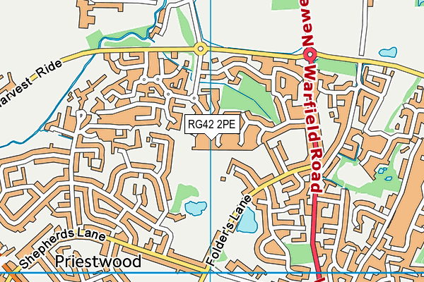 RG42 2PE map - OS VectorMap District (Ordnance Survey)