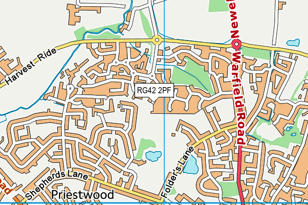 RG42 2PF map - OS VectorMap District (Ordnance Survey)