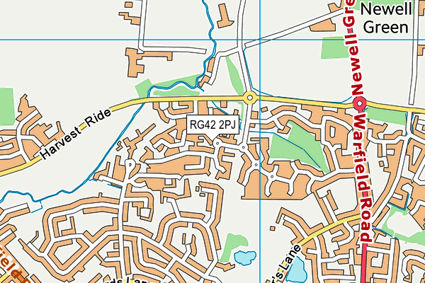 RG42 2PJ map - OS VectorMap District (Ordnance Survey)