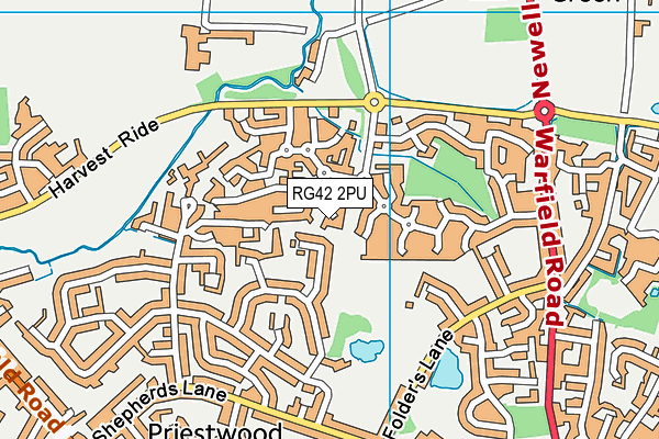 RG42 2PU map - OS VectorMap District (Ordnance Survey)