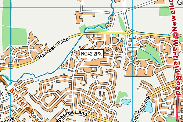 RG42 2PX map - OS VectorMap District (Ordnance Survey)
