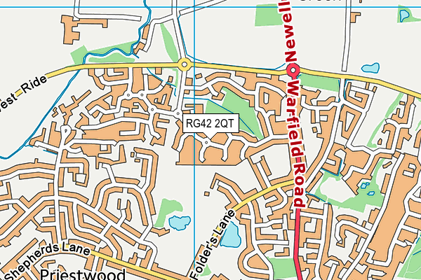 RG42 2QT map - OS VectorMap District (Ordnance Survey)