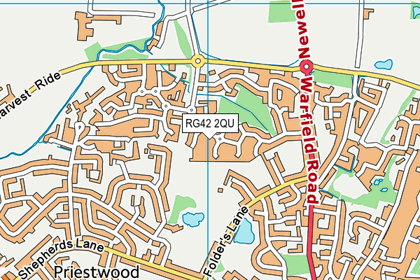 RG42 2QU map - OS VectorMap District (Ordnance Survey)