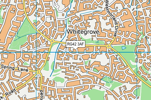 RG42 3AF map - OS VectorMap District (Ordnance Survey)