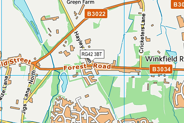 RG42 3BT map - OS VectorMap District (Ordnance Survey)