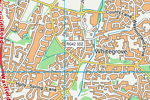 RG42 3DZ map - OS VectorMap District (Ordnance Survey)