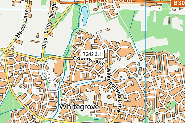 RG42 3JH map - OS VectorMap District (Ordnance Survey)