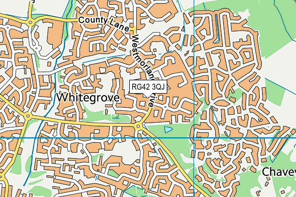 RG42 3QJ map - OS VectorMap District (Ordnance Survey)