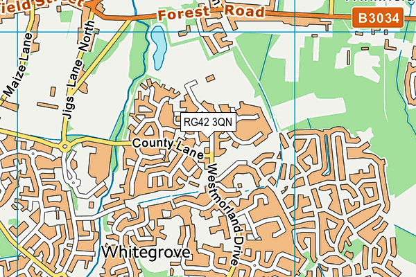 RG42 3QN map - OS VectorMap District (Ordnance Survey)