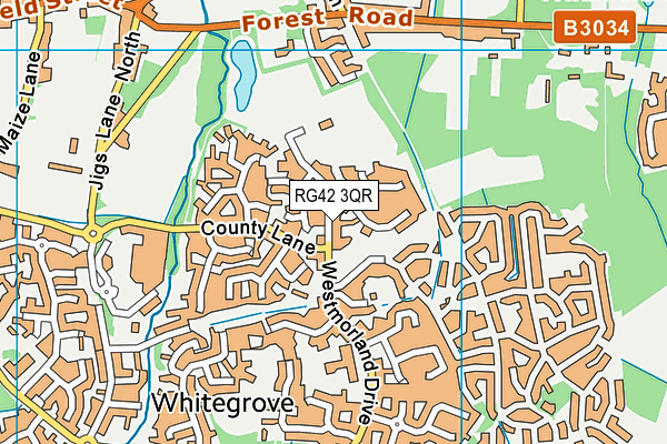 RG42 3QR map - OS VectorMap District (Ordnance Survey)