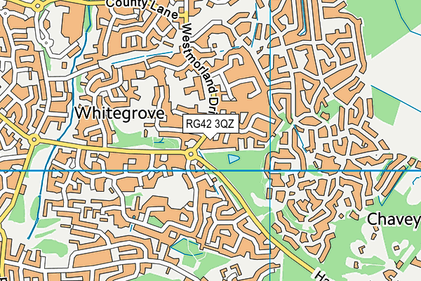 RG42 3QZ map - OS VectorMap District (Ordnance Survey)