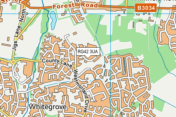 RG42 3UA map - OS VectorMap District (Ordnance Survey)