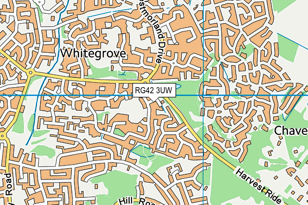 RG42 3UW map - OS VectorMap District (Ordnance Survey)