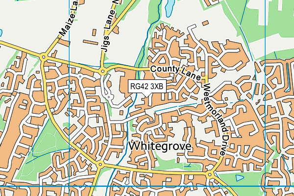 RG42 3XB map - OS VectorMap District (Ordnance Survey)