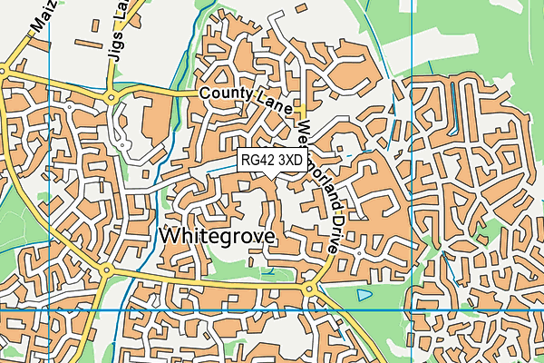 RG42 3XD map - OS VectorMap District (Ordnance Survey)
