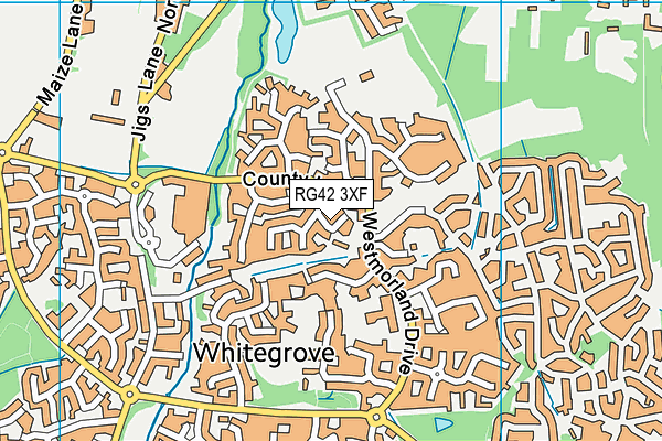 RG42 3XF map - OS VectorMap District (Ordnance Survey)