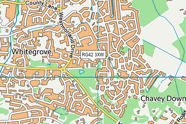 RG42 3XW map - OS VectorMap District (Ordnance Survey)
