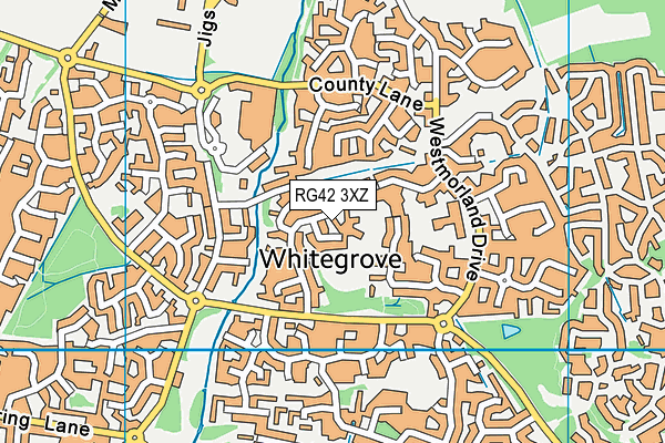 RG42 3XZ map - OS VectorMap District (Ordnance Survey)