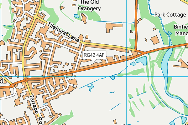 RG42 4AF map - OS VectorMap District (Ordnance Survey)