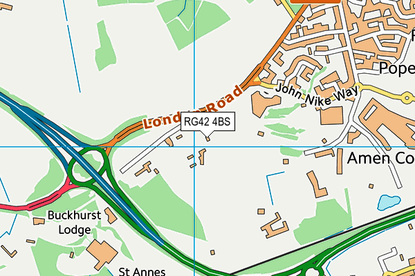 RG42 4BS map - OS VectorMap District (Ordnance Survey)