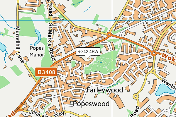 RG42 4BW map - OS VectorMap District (Ordnance Survey)