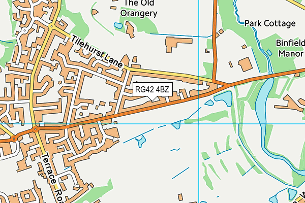 RG42 4BZ map - OS VectorMap District (Ordnance Survey)