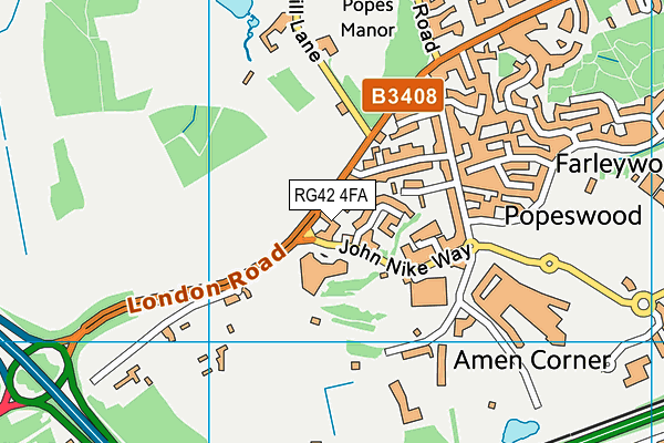 RG42 4FA map - OS VectorMap District (Ordnance Survey)