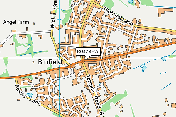 RG42 4HW map - OS VectorMap District (Ordnance Survey)