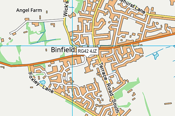 RG42 4JZ map - OS VectorMap District (Ordnance Survey)