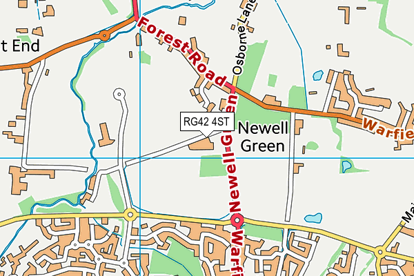 RG42 4ST map - OS VectorMap District (Ordnance Survey)