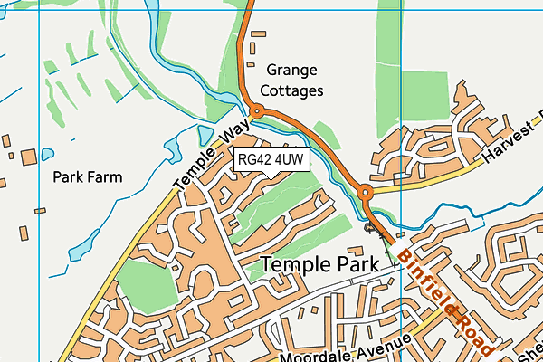 RG42 4UW map - OS VectorMap District (Ordnance Survey)