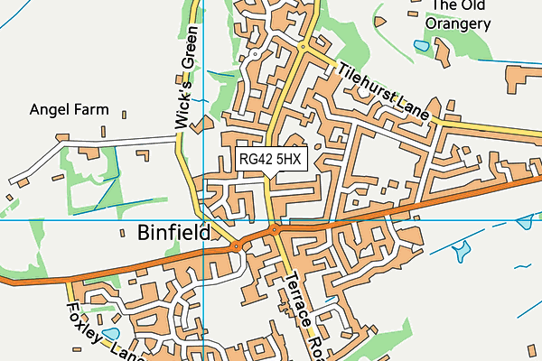 RG42 5HX map - OS VectorMap District (Ordnance Survey)